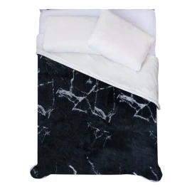 Tesso Cobija Tesso Cobertor Individual New York Lux color negro con diseño suave de 214cm x 150cm