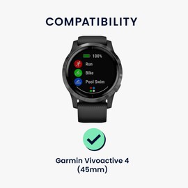 kwmobile 2 x Transparent Screen Protectors Compatible with Garmin Vivoactive 4 (45 mm) Film - Protective Film for Fitness Tracker - Robust Screen Protector