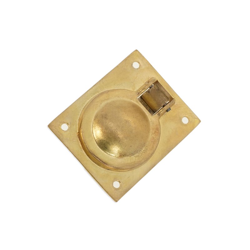 Infinity Decor Polished Brass Square Flush Pull Ring Handle 60mm