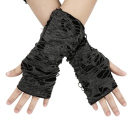 Capaneus 1 Pair of Punk Fingerless Gloves for Men and Women, Fingerless Gloves, Women's Leather, Rivets Gloves for Carnival, Cosplay, Theme Party, Black A3