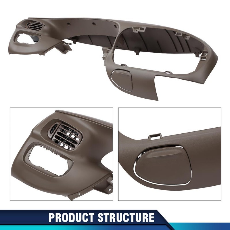 PIT66 Center Front Brown Dash Pad Bezel Cover Compatible with