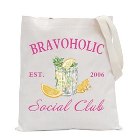 POFULL Bravo Gifts Housewives Gift Bravo TV Show Inspired Gift Bravoholic Social Club Shoulder Bag (BRAVOHOLIC Social)