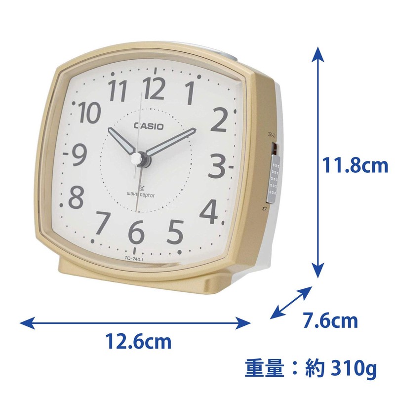 CASIO(カシオ) 置時計 電波時計 アナログ ベル音アラーム Sゴールド・TQ-740J-9JF