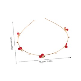 FOMIYES Strawberry Cherry Metal Headband Set 2pcs Elegant Hair Bands for Women Photo Accessory