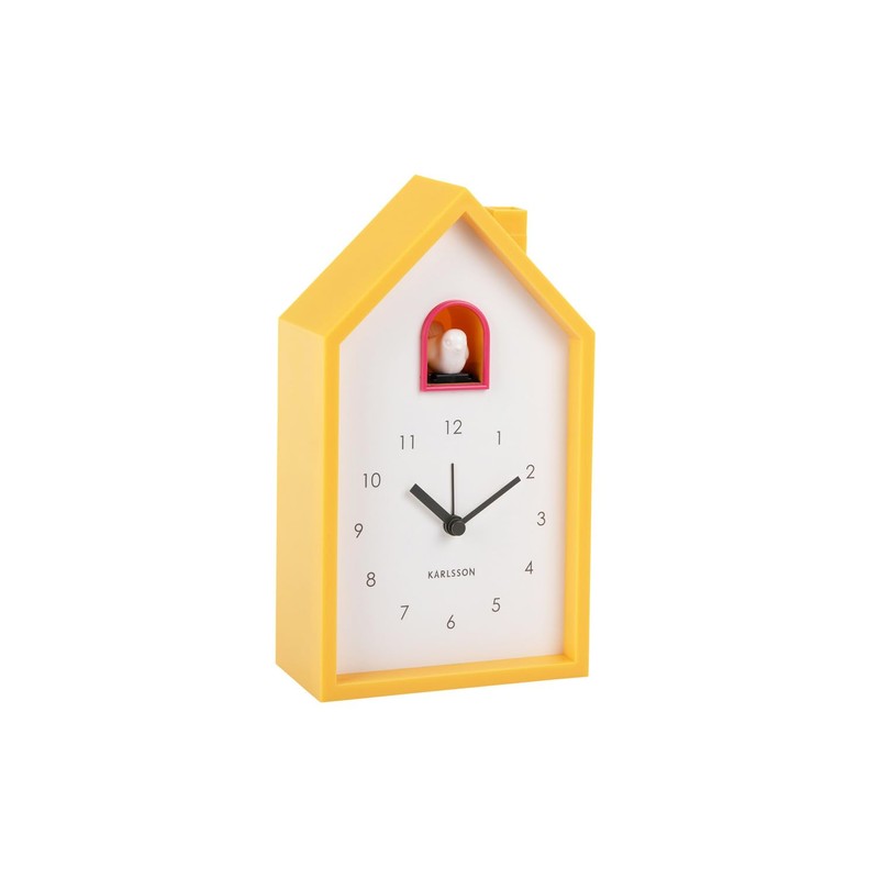 Karlsson Bright Yellow Modern Cuckoo Alarm Clock