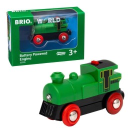 BRIO World 33595 Battery Powered Green Engine Train with Headlights for Kids