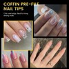 BORN PRETTY Nail Tips 288pcs Ultra Thin Clear Sanding Natural