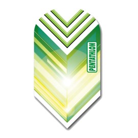 US Darts 3 Sets (9 Flights) Pentathlon Slim Green Ex-Tough Dart Flights - Style 1