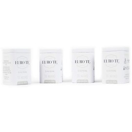 EURO TE Set de Tés Negros con 4 Latas (Abril en México, Bee on Hawaii, Exotic Cinnamon y Fruta de la Pasión), 160 g, Rinde 80 Tazas