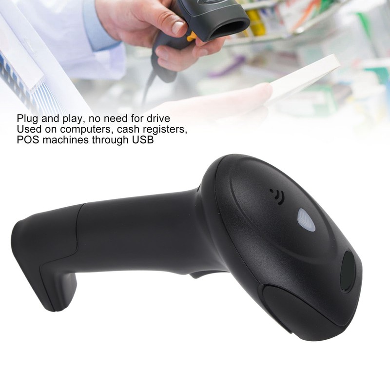 Wireless Barcode Scanner USB Ergonomics Handheld 1D Code Reader Automatic