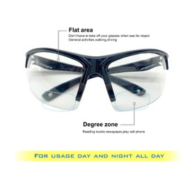 POLARS DESIGN Bifocal TR90 frame One piece Shield clear lens Sport Sunglasses for Men and Women -Sun Readers 2.0