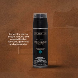 Rochester Premium Suede + Nubuck Cleaner, Suede & Nubuck Cleaner with a Built-In Scrub Brush Cap, Shoe Accessories, 5.5 oz.
