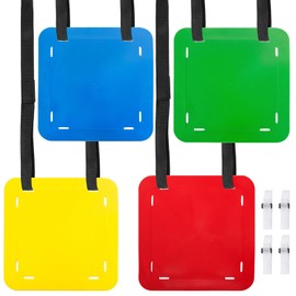 Tebery 4 Pcs Soccer Goal Target, Goal Shooting Training Targets with Adjustable Straps, Hanging Football Targets for Accuracy Agility, Flexible Soccer Training Equipment for Lacrosse Baseball Hockey