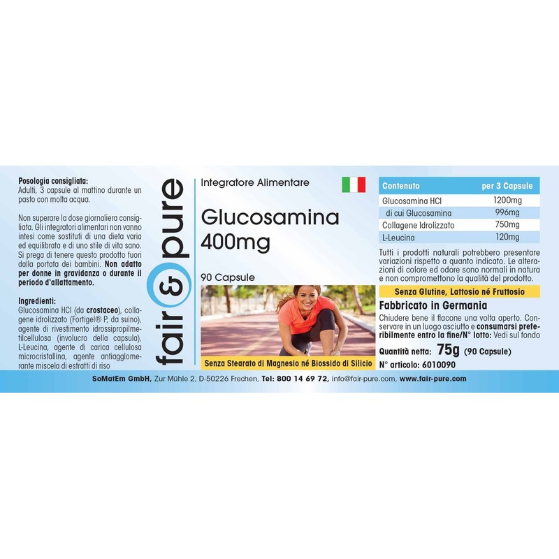 Fair & Pure® - Glucosamine 400mg with 250mg Collagen (Hydrolyzed)