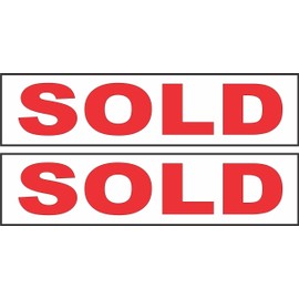 2-6x24 Sold Real Estate Rider Sign Red