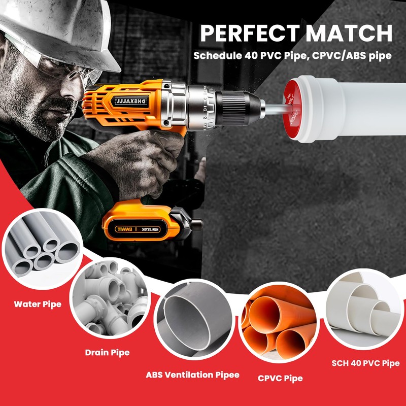 sliyxtwio 6 Pcs PVC Pipe Reamer Kit - Plastic Pipe