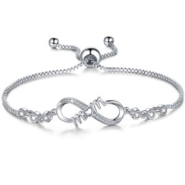 Christmas Gifts for Mom, Infinity Mom Bracelets for Women, Birthday Presents for Mom Wife from Daughter Son Husband, Infinity Jewelry for Mom