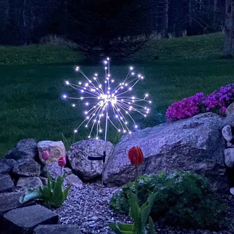 JJGoo Solar Firework Lights, 2 Pack 180 LEDs 2 Lighting