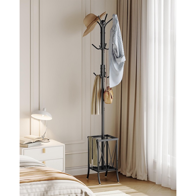 CHOEZON Coat Rack Freestanding, Coat Rack with Umbrella Holder, Entryway