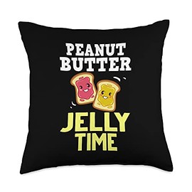 Peanut Butter Jelly Sandwich Cracker Bars Throw Pillow, 18x18, Multicolor