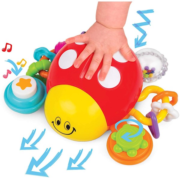 KiddoLab Lilly The Bug, Press & Crawl Musical Activity Toy. Ladybug Baby Nursery Early Development Toy. Crawling Toys for Learning, Educational Toys Series. Toys for 6 Month Old and Up