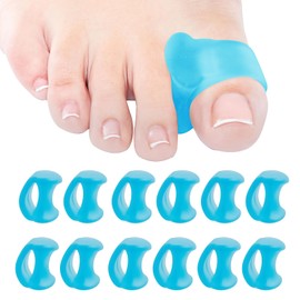 Asofelk 6Pair Blue Bunion Toe Spacers, Silicone Toe Spacer/Little Toe Cushions Straighten for Women Men, Soft Gel Orthotics/Little Toe Cushions Straightener for Crooked Toes, Overlapping Toes