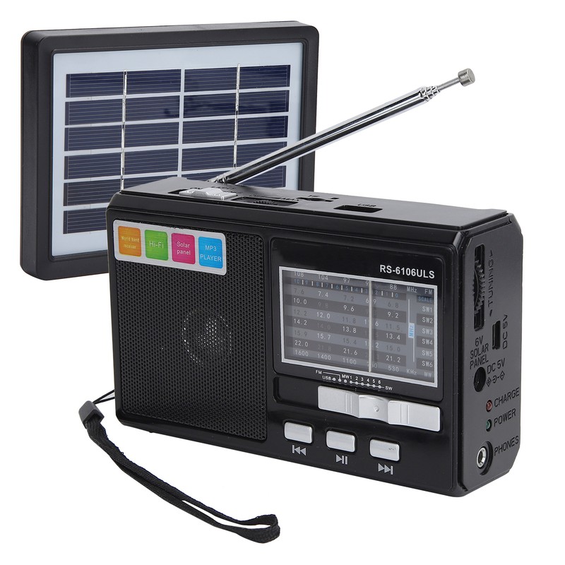 Solar Charging Radio Portable Radio with Emergency LED Flashlight Support