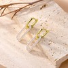 Gold Plated Two Tone Link Dangle Earrings for Women Trendy