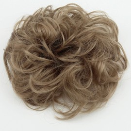 PRETTYSHOP Scrunchie Scrunchy Bun Up Do Hair piece Hair Ribbon Ponytail Extensions Wavy Curly or Messy  light brown 22A