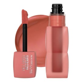 Maybelline Tinta para labios Super Stay Teddy Tint Tono Skinny Dip, 4.2ml - Tinta multiusos de larga duración, efecto mate difuminado hasta por 12H, textura suave a los labios, sin transferencias
