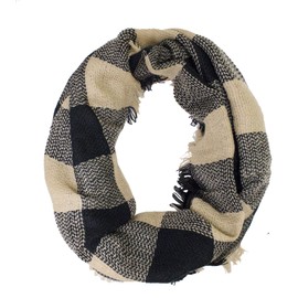 stylesilove.com Plaid Lovers Collection Woman Infinity Scarf Regular Scarf (Buffalo Plaid Beige)