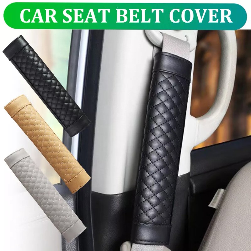 Xukey 2PCS Leather Car Safety Seat Belt Shoulder Strap Pad
