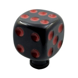 Mavota Dice Steering Wheel Knob Weighted Shift Knob with 3 Adapter Fit Car Truck SUV Black-Red