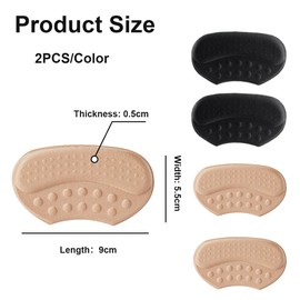 Ruayia 4 Stück Fersenkissen Einsätze, Fersenkissen für Schuhe, Antirutsch Einlagen aus Memory Foam für große Schuhe, Stiefel Schuhfüller Heel Protector Pads für Damenschuhe und Herrenschuhe