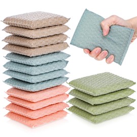 16 Pcs Scrubbing Sponges, All-Purpose Sponges, Kitchen Scrubbing Sponges for Dishes, Non-Scratch Scrubbing Cleaner Sponges, Kitchen Dish Sponge for Washing Dishes Cleaning Kitchen (Multicolored)
