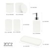 ZCCZ White Bathroom Accessories Set 6 Pieces - Toothbrush Holder,