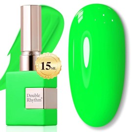 15ML Sheer Gel Nail Polish Soak Off Same Color Bottle Glossy Nail Art Gel for Salon or DIY Manicure at Home for Women:_Hot Green