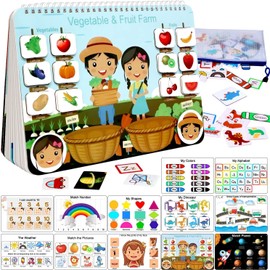 Libro Ocupado para Niños, juguetes educativos sensoriales para el autismo, Juguetes Didactico Sensoriales con 12 Temas, Montessori Actividades de Aprendizaje Preescolar, Navidad Cumpleaños Regalos