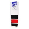 TCK Retro 3 Stripe Tube Socks (Black/Scarlet, Medium)