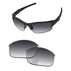 PapaViva Replacement Lenses for Oakley Flak Jacket OO9008, Grey gradient, polarised