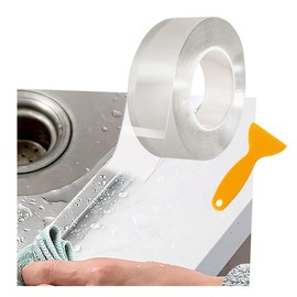 Clear Caulk Tape,Transparent Tape,Waterproof Self Adhesive Tape,Bathtub Sealing Tape,Bathroom Caulking,Oil Resistant Kitchen Floor Wall Edge Sealing Tape,Window Sealing Tape