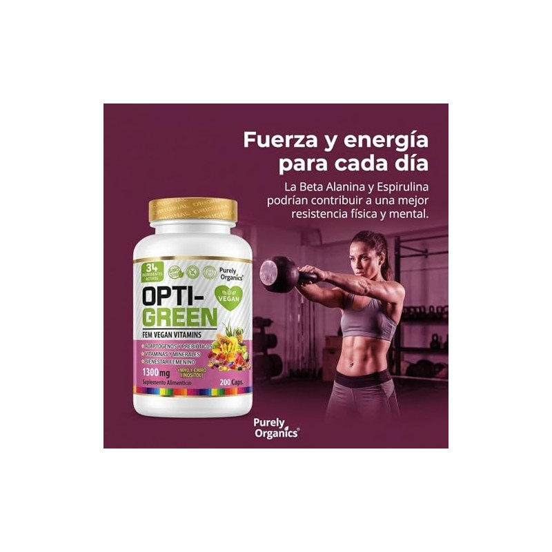 Opti Green Fem Vitaminas Mujer Inositol Myo Chiro Nac Adaptógenos