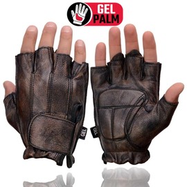 Milwaukee Leather Men's Fingerless Motorcycle Riding Hand Gloves - Large