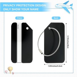 Aczyqws 6 PCS Metal Luggage Tags for Suitcases,Aluminum Metal Travel Suitcase Bag Tag with Card Business Card Holder Luggage Baggage Identifier(Multicolor)