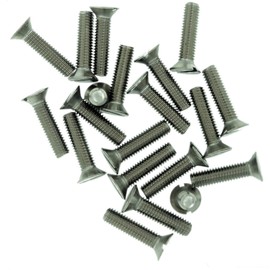 M3.5 (3.5mm x 10mm) Slot Countersunk Machine Screw (Bolt) - Stainless Steel (A2) (Pack of 20)