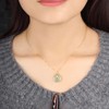 LOOYUUPEE Natural Hetian Jade Pendant Safe Buckle Necklace, Real Green