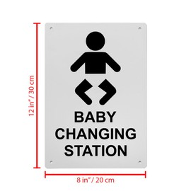 Baby Changing Station Sign, 8.5 x 11 in" OSHA Compliant Unisex Family Assisted Sign, Weatherproof Plastic, UV resistant & Easy-to-Read Signage