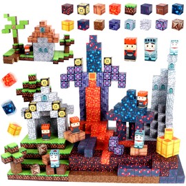 150 Stück Magnetische Bausteine, Magnetisches Spielzeug Blöcke, Magnetische Bausteine Bauspielzeug, Magnetisches Blöcke für Jungen Mädchen, STEM Montessori Spielzeug ab 3 Jahre Geschenk für Kinder