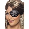 Pirates Eyepatch, Black and Silver, Diamante