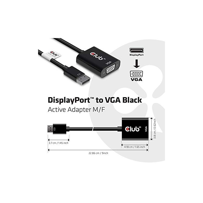 Club3D DisplayPort™ to VGA Active Adapter M/B